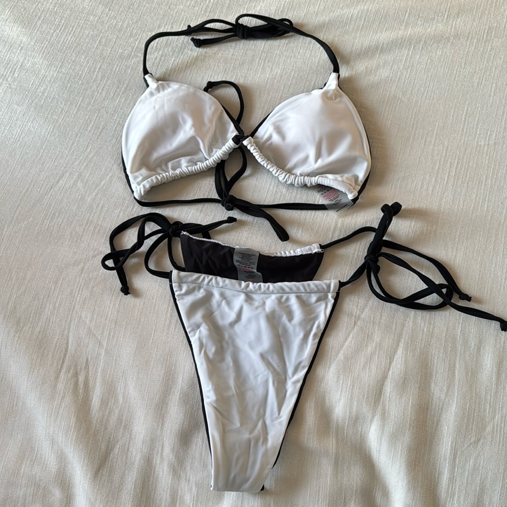 NWT Bikini white with black contrast